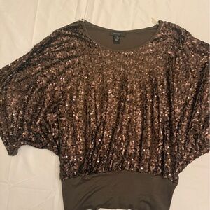 Karen Kane Copper Sequin Batwing Top